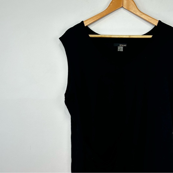 RENUAR Gathered Side Black Tank Top XXL EUC - Picture 2 of 5